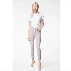 J Brand Alana High Rise Cropped Skinny Jeans in Olympus Destruct, Size 25